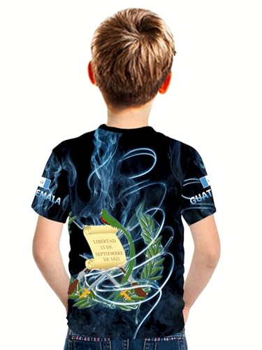 DFZ Guatemala Flag T-Shirt Boys Short Sleeve Crew Neck T-Shirt Guatemala for Children's Tops4