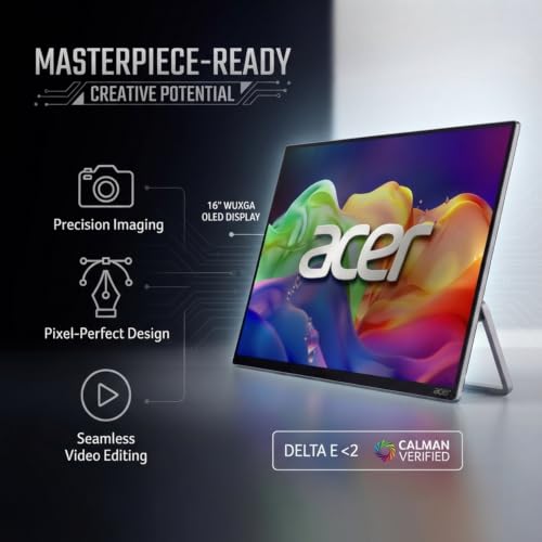 Image of Acer ProDesigner PE160W smiuux 16 inch OLED 1920 x 1200 16:10 Portable Monitor