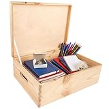 Creative DECO XL Grande Caja Madera Decorativa | con Tapa y Asas | 40 x 30 x 13...