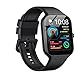 Smartwatch Herren Damen, Fitnessuhr Herzfrequenz Schlafmonitor Schrittzähler Uhr, 1.96" Smart Watch Bluetooth Anrufe, 113+Sportmodi Sportuhr, IP68 Wasserdicht Fitness Tracker für iOS Android Schwarz