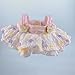 Clothes for Labubu/for Labubu Clothes/for Labubu Outfits/for Labubu Dress, 3-Piece Cute Outfit Set for 17cm Doll - Dress with Floral Bow and Hat (Pink, No Doll Included)