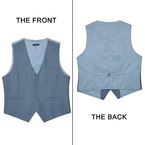 Image of Enlision Men's Suit Vest Business Formal Dress Waistcoat Solid Color Vest for Suit or Tuxedo