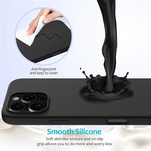 Image of ArmourPro Silicone Back Case for iPhone 16 Pro Max, Soft-Touch Case | Black