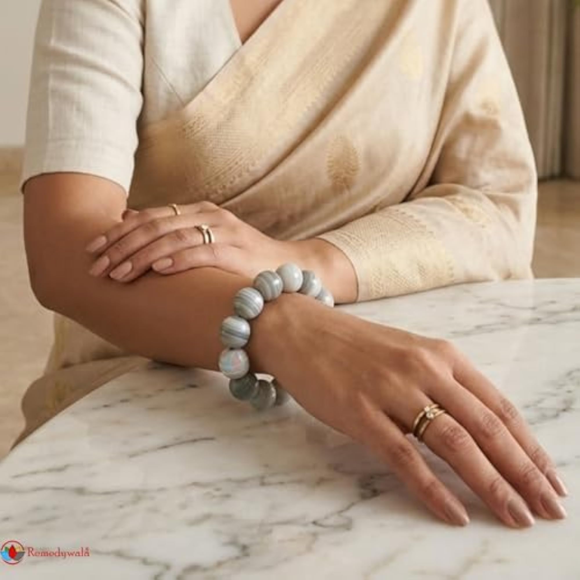 Charged Botswana Agate Tumbled Bracelet, Natural Crystal