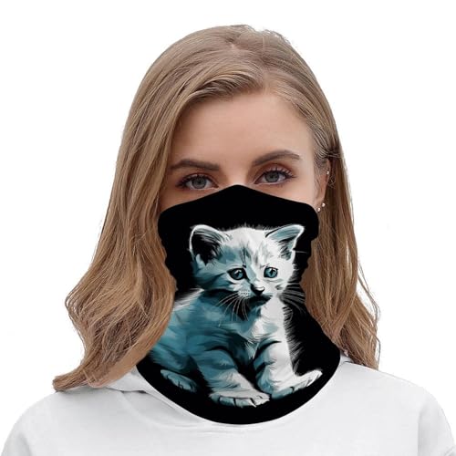 Pasamontaña Balaclava Transpirable y a Prueba de Viento para Hombre y Mujer, Máscara Facial Refrigerante con Diseño de Gato Blanco, Protector Solar y Antipolvo miniatura 4