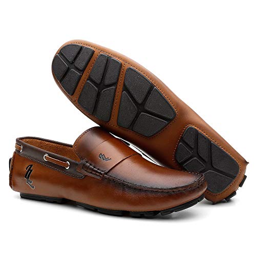 Sapato Casual Couro Mocassim - Whisky - 41