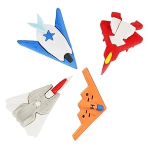 Sarcia.Eu 4x Raketen 3D Radiergummis Set