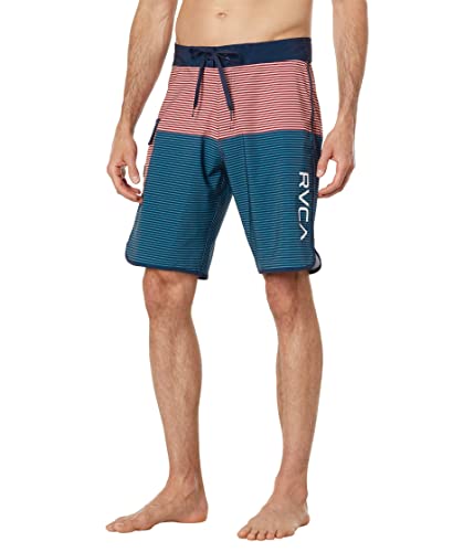 Rvca Mens Eastern 4-Way Stretch Swim Trunk - Eastern 20 (Blue Multi, 32) #TOP22