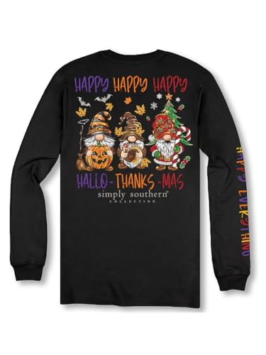 Simply Southern Happy Everything - Gnomes - Halloween - Thanksgiving - Christmas - Adult Long Sleeve