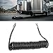 Trailer Wire Extension Coiled Cable, 12.8ft 20AWG 7 Core Polyurethane Copper Trailer Extension Cable for Tow Truck RV, Suitable for Car, Solar, Inverter