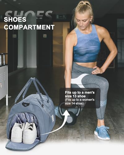 Image of Gym Bag Womens Mens with Shoes Compartment and Wet Pocket Travel Duffel Bags for Women for Plane Sport Gym Tote Bag with Toiletry Bags Waterproof Weekend Overnight Carry on Bag Hospital Holdalls