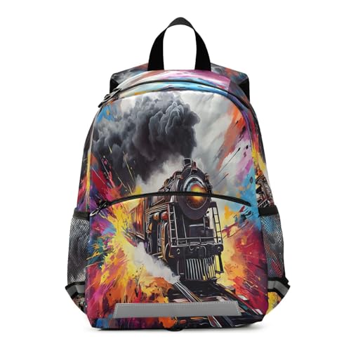 panksolu Dark Train Toddler Backpack for Boys Girls Kids Backpacks Preschool Bag Travel Bag