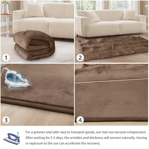 Image of Baby Play Mat for Floor Nursery Rug Muscle Mat Area Rug Playroom Rug 79 inchx110 inch Playpen Mat Elastic Foam 1.3 inch Thick Crawling Mat for Babies,Toddlers, Infants, Kids,Chestnut