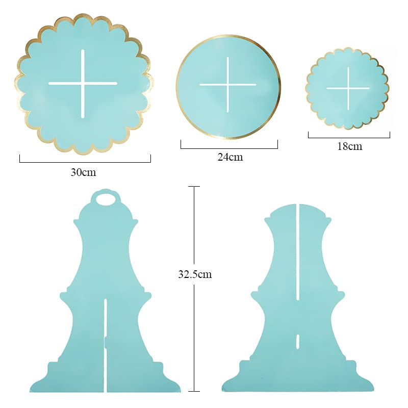 Soporte para Tartas de 3 Capas de Papel Bronceado, Soporte para Tartas, decoración para Tartas de cumpleaños, Bodas, Manualidades de Papel, Soporte de exhibició