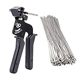 TR TOOLROCK 200pcs 11.8 Inch Stainless Steel Cable Ties Kit, 4.6 x 300mm Metal Zip Ties and Cable Gu
