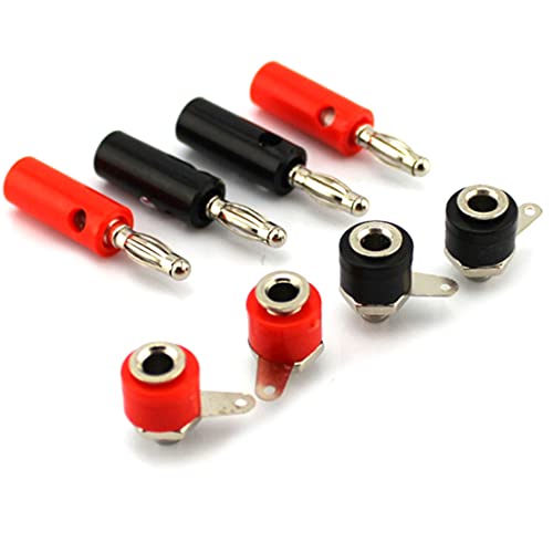 10 Connecteurs Banane Femelle-Femelle 4 Mm - Coupleurs Isolés PVC, Laiton Nickélé - Pour Instruments Électroniques - 11