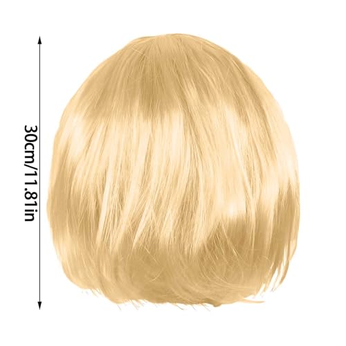 Bob Wigs, 11.8 Inch Heat-Resistant Resilient Fiber Hair Versatile Adjustable Intranet Short Wigs,Glueless Easy to Wear Easy to Maintain Wig Cap for Woman Bachelorette Party Halloween Rave - image 3