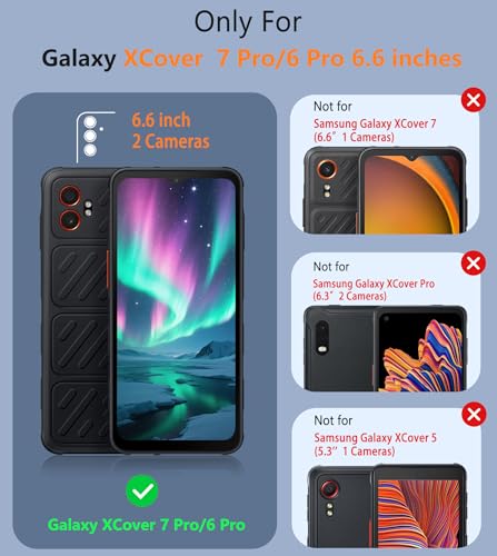 Image of FNTCASE for XCover 7 Pro Case: XCover 6 Pro Samsung Galaxy Dual Layer Shockproof Protective Heavy Duty Phone Cover Rugged with Non Slip Textured Back Hard Shell - Military Drop Protection (Black)