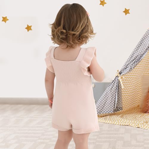 Newborn Baby Girl Sweater Romper Knitted Ruffle Sleeve Bodysuit Jumpsuit Toddler Cute Summer Clothes3
