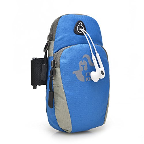 Kafeimali Sports Gym Running Workout Armband Outdoor Craftsmen Sports Arm Bag Waist Packs for Both Men and Women for iPhone 6 /6S, Samsung Galaxy S6 /S6 Edge /S5 /S4 (Blue)