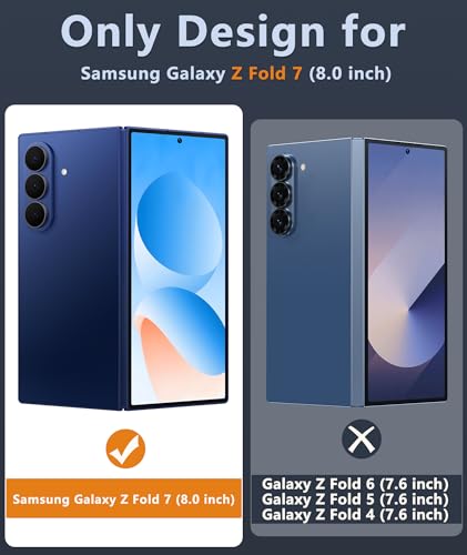 Image of FNTCASE for Samsung Galaxy Z Fold7 Case: [Fit for Magsafe] [Screen Protector] Magnetic Translucent Matte, Military Grade Drop Protection, Shockproof Protective for Fold 7 Phone Cover (Black 8.0 inch)