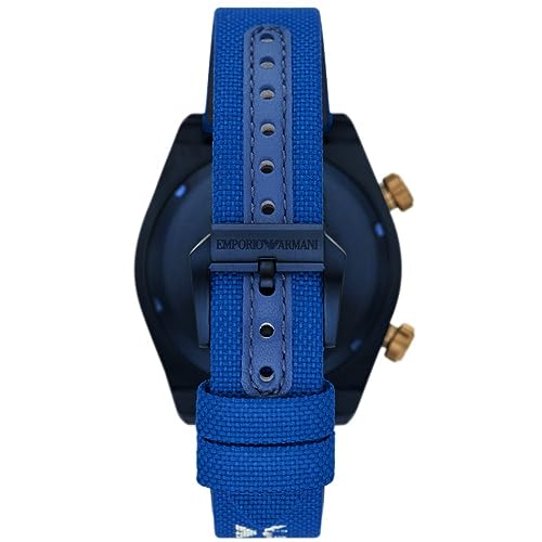 Image of Emporio Armani Blue Quartz Fabric Watch AR11564