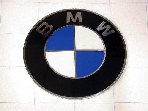 Set 7 Stemmi BMW 50&deg; Anniversario - Tappi Centrali Diametri 82, 74, 68, 45 Mm - UK Theme