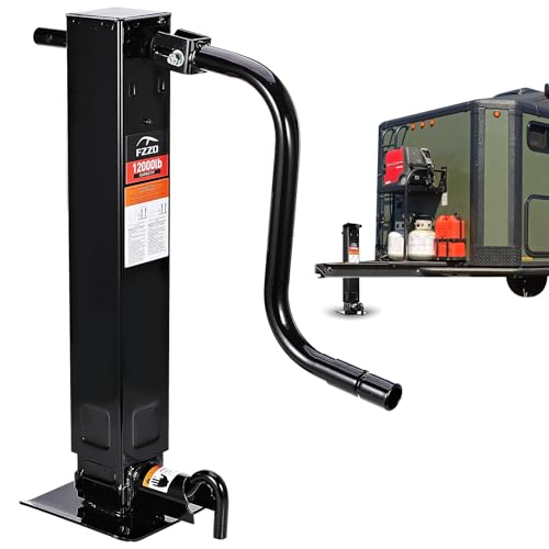 FZZD 12000lbs Heavy Duty Trailer Jack Square Direct Weld 26 Vertical Travel Adjustable Drop Leg for Lift Utility Trailer Vehicle Boat and Rv