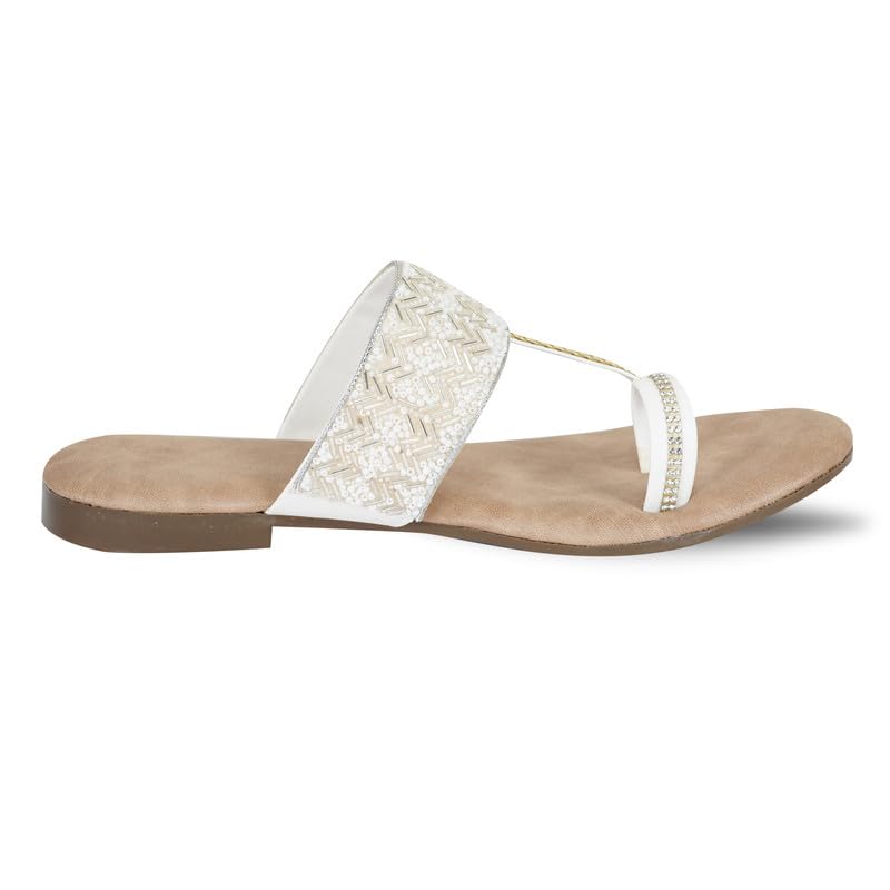 Image of DFR Flip Flops for Women Daily Use Comfortable Ethnic Embroidered Girls Slippers flipflops chappals