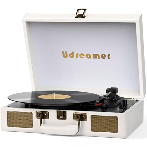 Vinyl Record Player Suitcase with Built-in Speakers, Portable Turntable with RCA