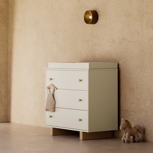 Image of Storkcraft Texas 3 Drawer Chest with Changing Table Topper, Frosted Oat