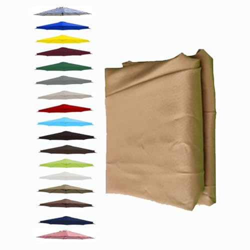 BEEGMA Sonnenschirm Ersatzbezug 6 Streben Ampelschirm Bezug UV-Schutz 200cm 250cm 270cm 300cm Sonnenschirm Ersatz Marktschirm Überdachung(Color:Brown,Size:200cm/6.5FT)