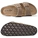 KIDMI Women's Genuine Suede Summer Sandals Arch Support Cork Footbed Slide Sandals with Double Adjustable Buckle, Mocha 39
