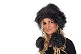 Sarah B Tatra Birendy Bonnet avec doublure en polaire Bonnet d'hiver avec pompons en fourrure synthétique Fabriqué à la main en UE - Gris - Taille unique