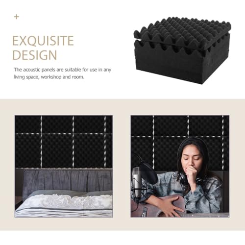 Paneles acústicos de espuma SUPVOX 6pcs: paneles de espuma acústica en forma de cuña de 12 x 12, alta densidad para atenuación de sonido miniatura 5
