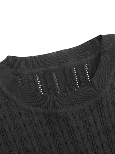 Image of Wowcarbazole Womens Summer Tops Short Sleeve Casual Crew Neck Fashion T Shirts Knit Pullover Sweater Trendy 2024