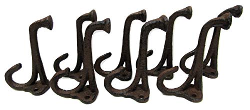 Bsa Cast Iron Coat Hat Hook Flat Top Double Hook 4 Inch Set Of 8 Rustic Antique Style #TOP1