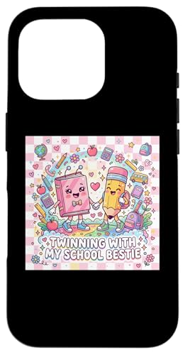 Twinning with My School Bestie Cute Matching Friend Twin Day �X�}�z�P�[�X iPhone 16 Pro �p