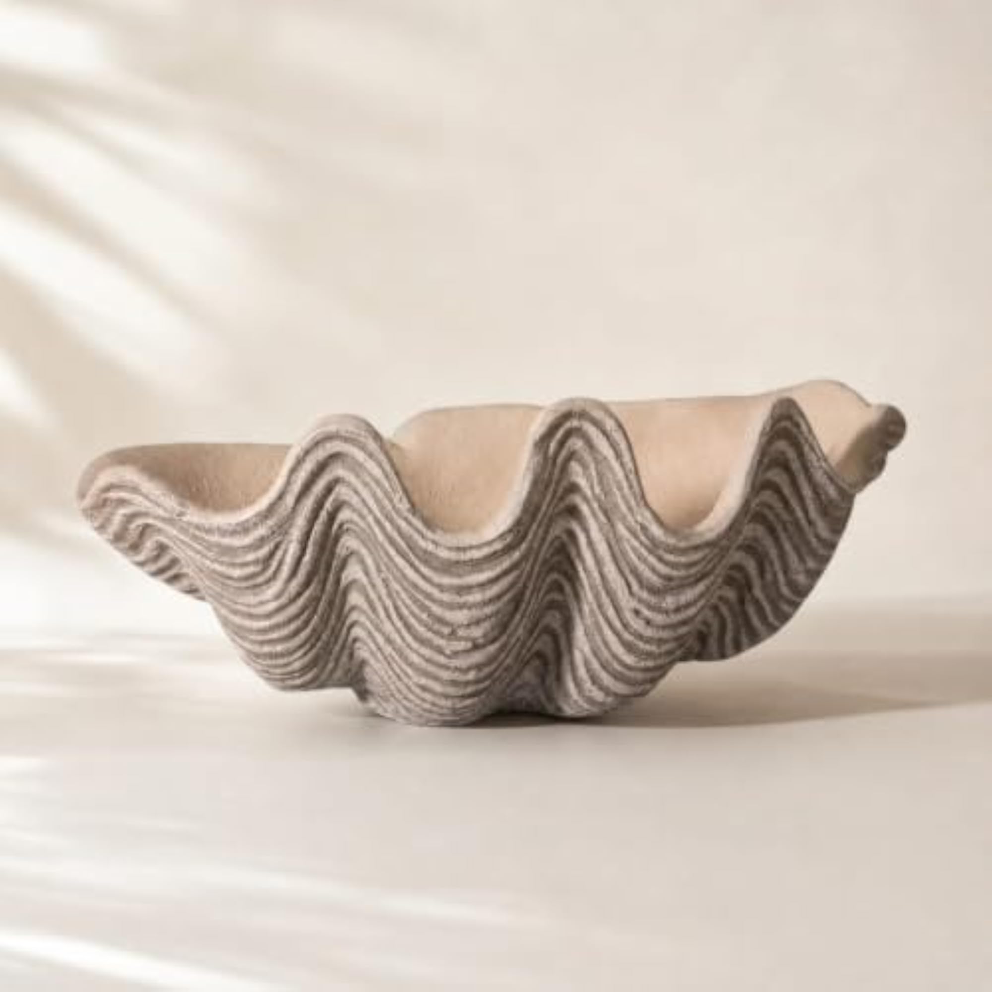 Modern Shell-Shaped Decorative Tray, Textured Design