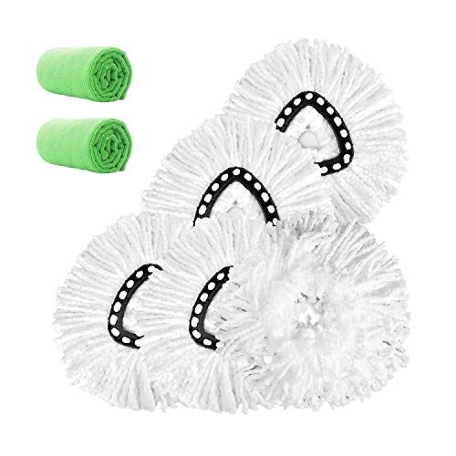 4 Pack Replacement Mop Head Microfiber Spin Mop Refill Clean Pad Mop Head