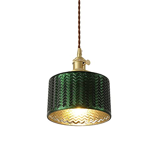 Luz colgante verde oscuro para iluminar mesas de comedor 2