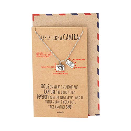 quan jewelry Cute Vintage Camera Miniature Jewelry for Women, Photography Gifts (Silver Tone) - Thumbnail 4