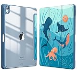 Fintie (フィンティー) ハイブリッド スリムケース iPad Air 11インチ M3 (2025) / M2 (2024) iPad Air 第5世代 (2022) / 第4世代(2020) 10.9インチ用 - 耐衝撃カバー クリアバックシェル&ペンシルホルダー付き ブルーオーシャン