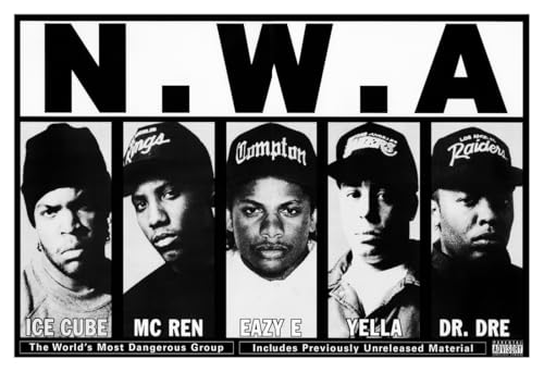 Posters Forever NWA Poster, The Worlds Most Dangerous Group, Rap Music, Rappers, Compton, California, Wall Art