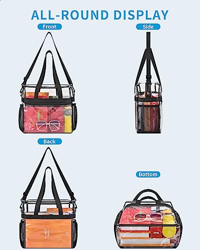 Paxiland Clear Bag Stadium Approved 12x6x12, Clear Stadium Bag for Women and Men, Clear Tote Bag for Concert Work Festival