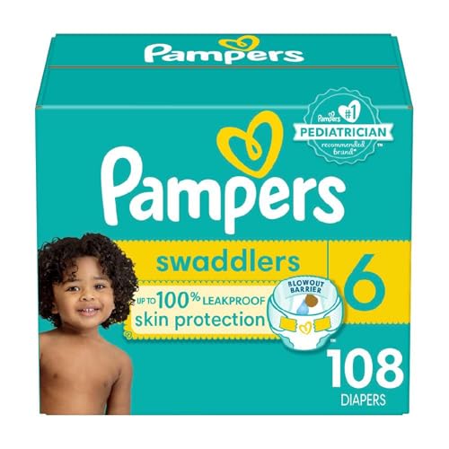 Image of Pampers Baby Diapers - Swaddlers - Size 6, 108 Count, Ultra Absorbent Disposable Infant Diaper