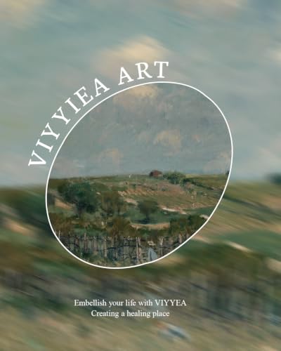 Image of VIYYIEA Large Gold Framed Wall Art, Landscape Picture -Grassland- 36 inch x 24 inch