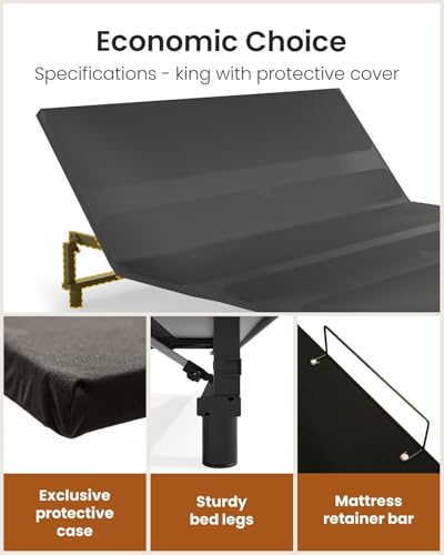 Image of King Adjustable Bed Base Frame with Wireless Remot, Easy Installation, Heavy-Duty Steel Frame, Whisper-Quiet Motor, Head & Foot Lift, Zero Gravity & Anti-Snore Modes Comfort (79 inch L x 74 inch W x 12.72 inch H)
