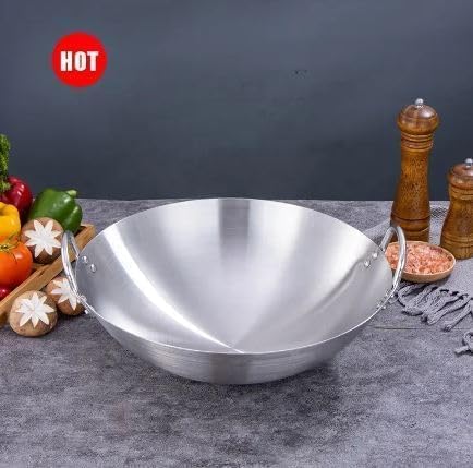 Image of Aluminum Kadhai Deep Kadai | Non Induction Kadai | Without Non Stick Kadai |Kadai Deep Cooking Kadai | Deep Cooking Silver (25 Litter)