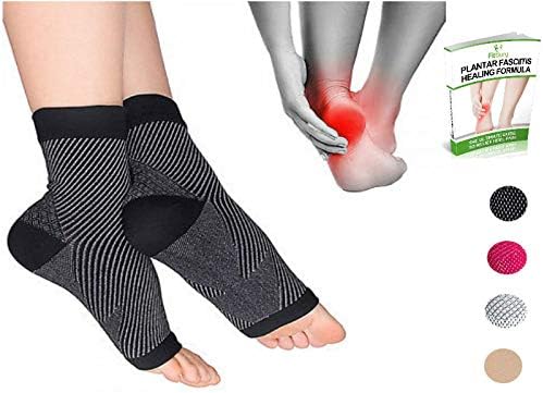 Fitbury [2 Pairs Plantar Fasciitis Socks With Arch Support & FREE eBook, Compression Sock Foot Care Sleeve With Ankle Support For Your Arching Heels Women and Men & Better Than Night Splint